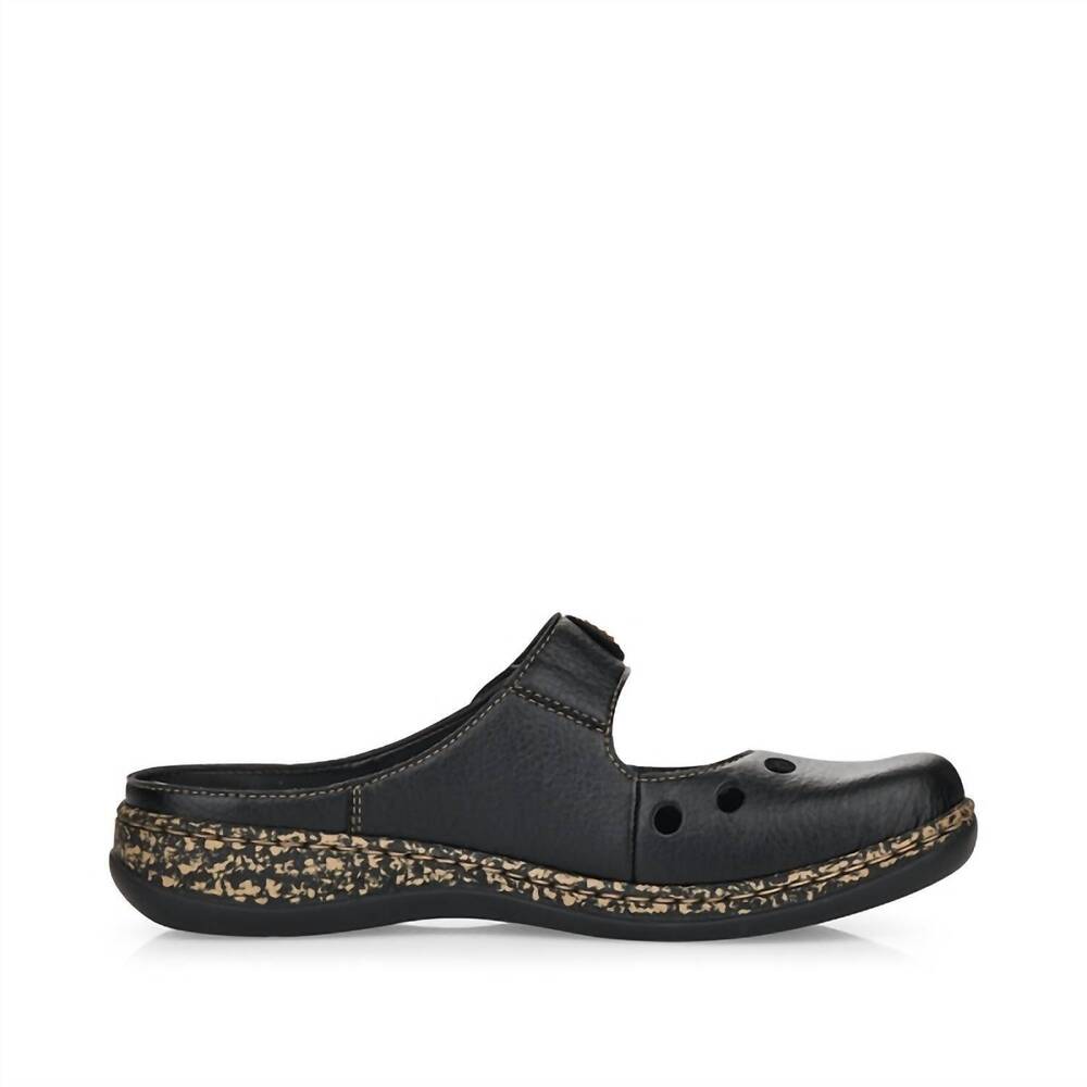 NEW RIEKER women's daisy 81 clogs in black